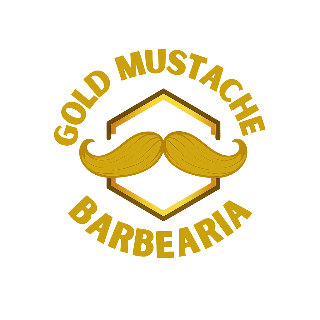 Gold Mustache Barbershop logo